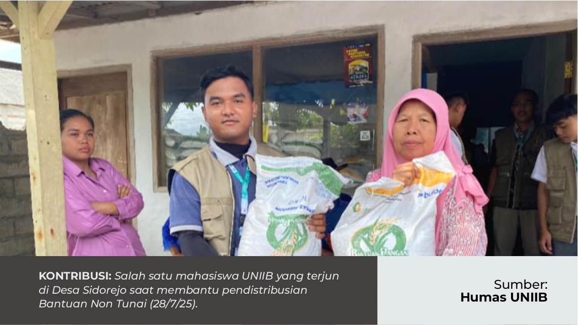 MAHASISWA KKN-PPM UNIIB ANDIL DALAM PENDISTRIBUSIAN BANTUAN NON TUNAI KE MASYARAKAT DESA SIDOREJO
