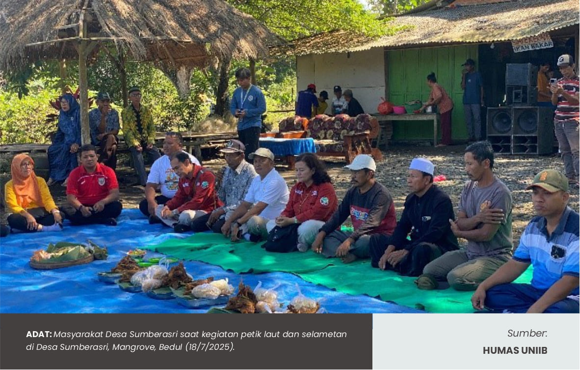 MAHASISWA KKN-PPM DESA SUMBERASRI IKUTI RITUAL PETIK LAUT DAN SELAMETAN DI MANGROVE BEDUL