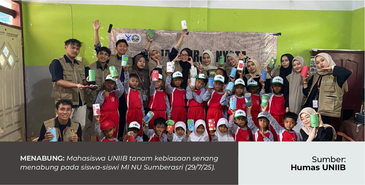 MAHASISWA KKN-PPM 21 SUMBERASRI UNIIB AJAK SISWA KELAS SATU MI NU 1 SUMBERASRI CINTA MENABUNG DENGAN PRINSIP SYARIAH