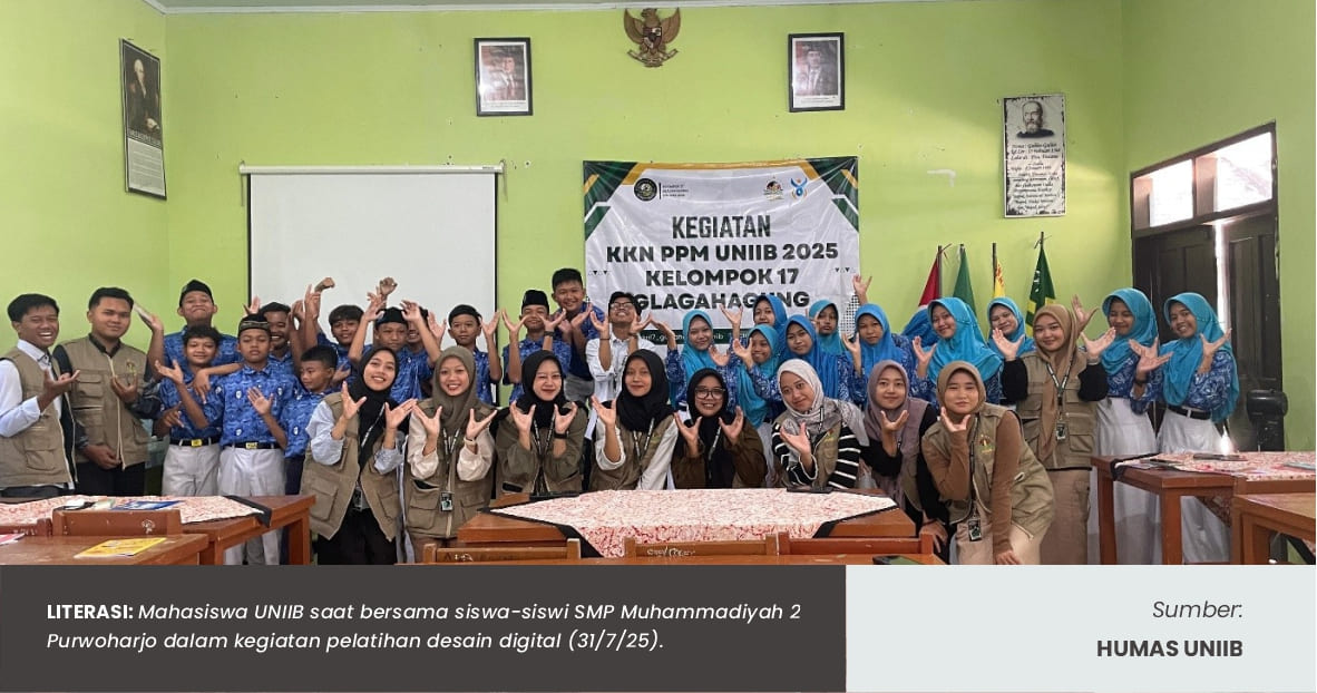 MAHASISWA KKN-PPM UNIIB BERI PELATIHAN DESAIN DIGITAL UNTUK SISWA SMP MUHAMMADIYAH 2 PURWOHARJO
