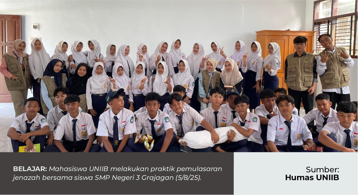 SISWA SMP NEGERI 3 GRAJAGAN ANTUSIAS IKUTI PRAKTIK PEMULASARAN JENAZAH BERSAMA MAHASISWA KKN-PPM UNIIB