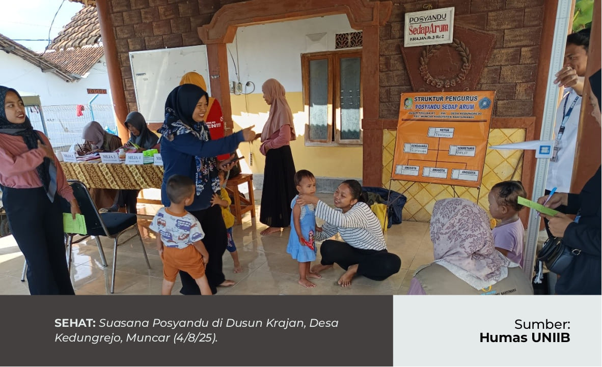MAHASISWA KKN-PPM 2025 IKUT SERTA DALAM KEGIATAN RUTIN POSYANDU DI DUSUN KRAJAN DESA KEDUNGREJO