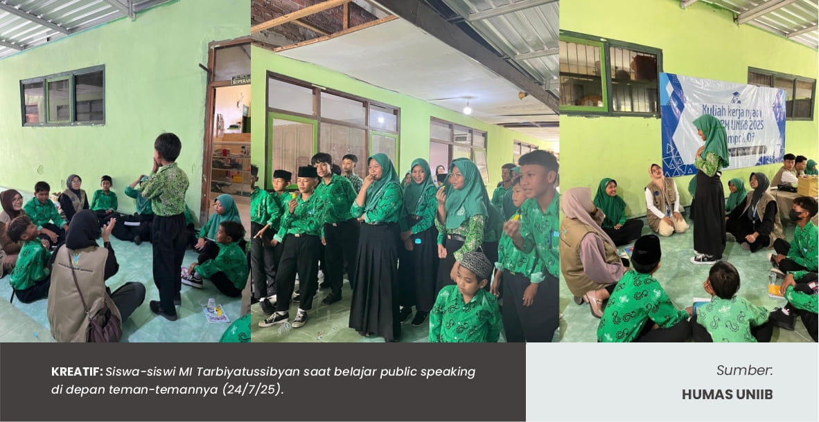 MAHASISWA KKN-PPM UNIIB GELAR CLASS OF PUBLIC SPEAKING DENGAN KREATIVITAS STICK EDUCATION