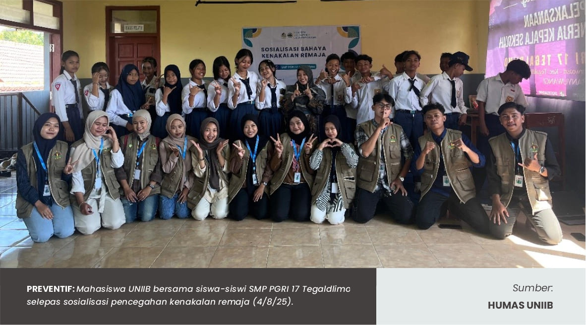 CEGAH KENAKALAN REMAJA, MAHASISWA KKN-PPM KELOMPOK 11 UNIIB GENCARKAN SOSIALISASI DI SMP PGRI 17 TEGALDLIMO