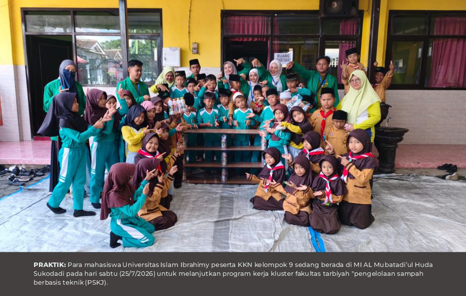 Sulap Ecobrick Jadi Rak Sepatu, KKN 9 UNIIB dan Siswa MI Al Mubatadi’ul Huda Gelar Praktik PSKJ