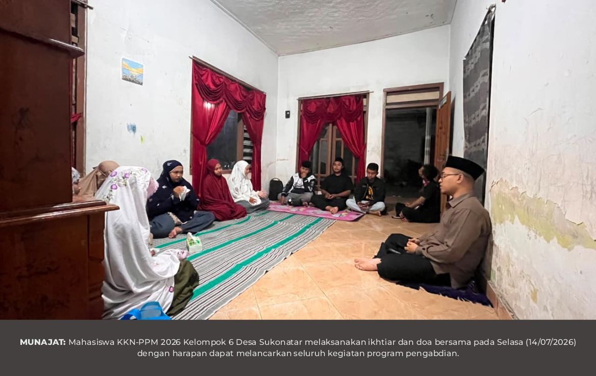 IKHTIAR DAN DOA BERSAMA MENYAMBUT PENGABDIAN DI POSKO KKN-PPM