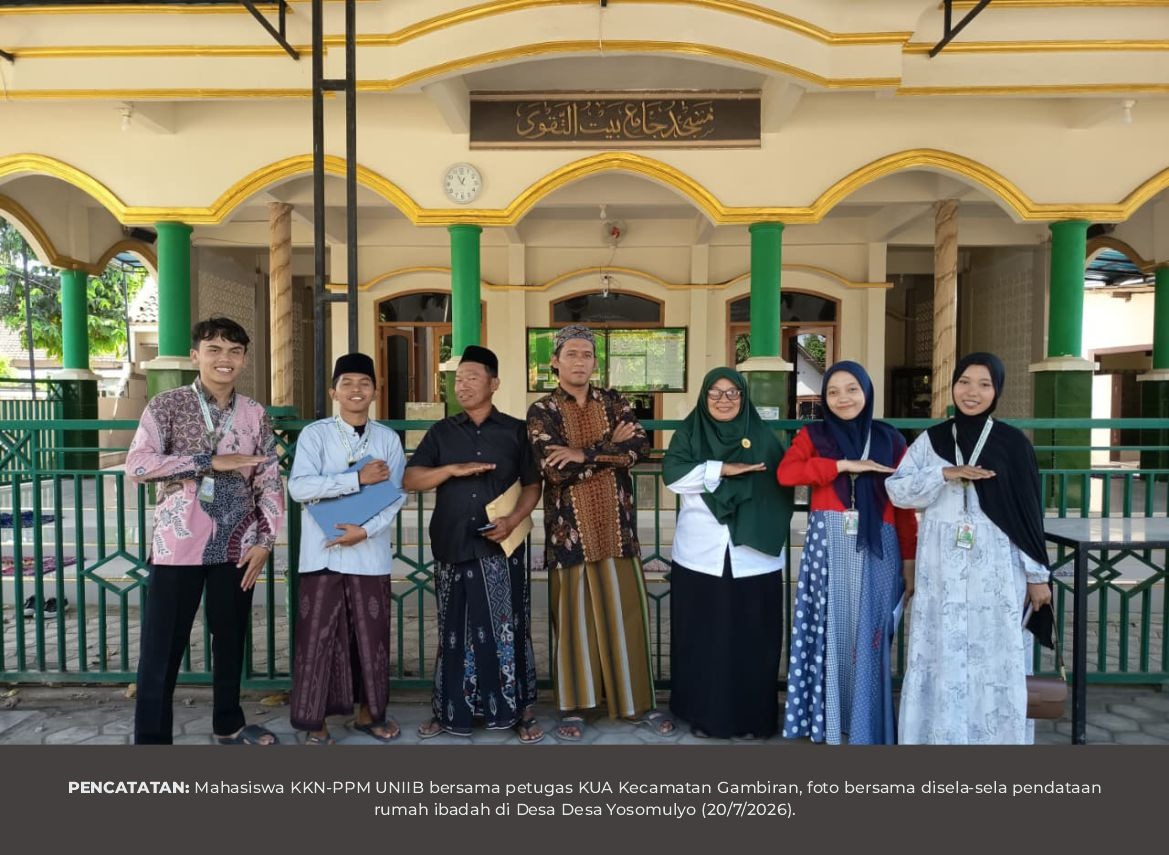 Mahasiswa KKN-PPM 14 UNIIB bersama KUA Gambiran Lakukan Pendataan Masjid Baituttaqwa di Desa Yosomulyo