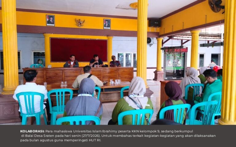 Sambut HUT RI, KKN-PPM 9 UNIIB Ikuti Rapat Persiapan Agustusan di Balai Desa Sraten