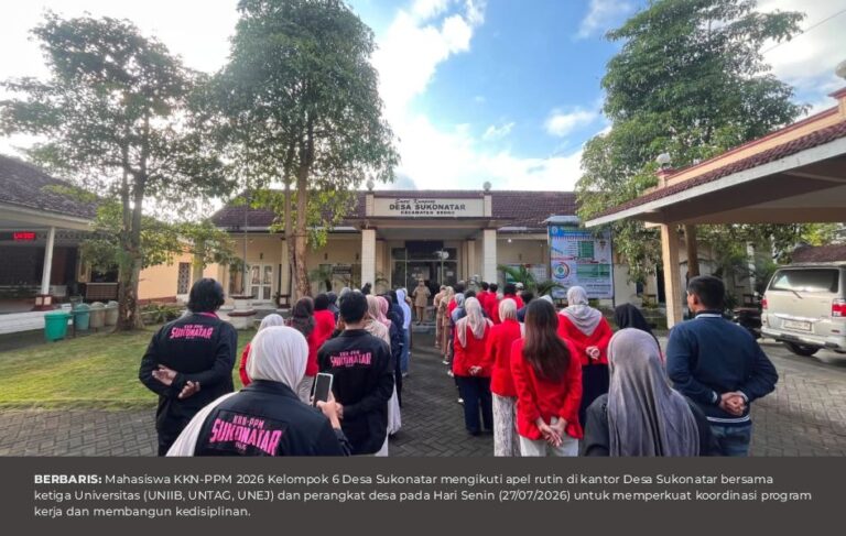 APEL PAGI BERSAMA PERANGKAT DESA SUKONATAR, KKN DARI TIGA PERGURUAN TINGGI PERKUAT SINERGI PEMBANGUNAN