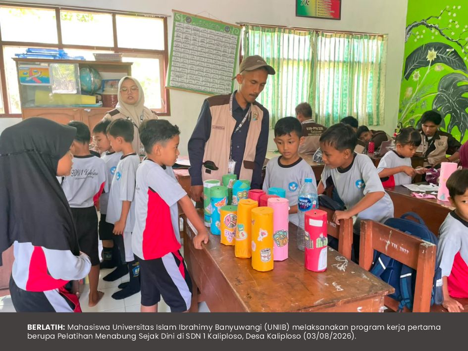 PELAKSANAAN PROGRAM KERJA PERTAMA, PELATIHAN MENABUNG SEJAK DINI DI SDN 1 KALIPLOSO