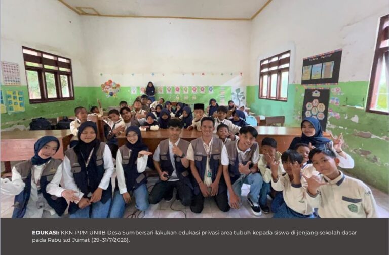 Kelompok KKN-PPM UNIIB Desa Sumbersari Edukasi Privasi Area Tubuh kepada Siswa SD dan MI