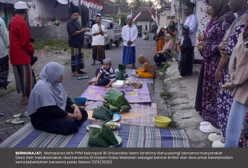 Mahasiswa KKN-PPM Kelompok 18 Bersama Masyarakat Desa Kelir Gelar Doa Bersama di malam Rabu Wekasan