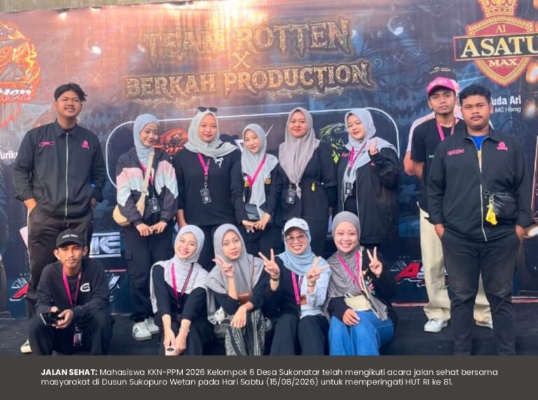PEMUDA TEAM ROTTEN DUSUN SUKOPURO WETAN DESA SUKONATAR, MENGGELAR ACARA JALAN SEHAT YANG DIIKUTI OLEH MASYARAKAT SETEMPAT