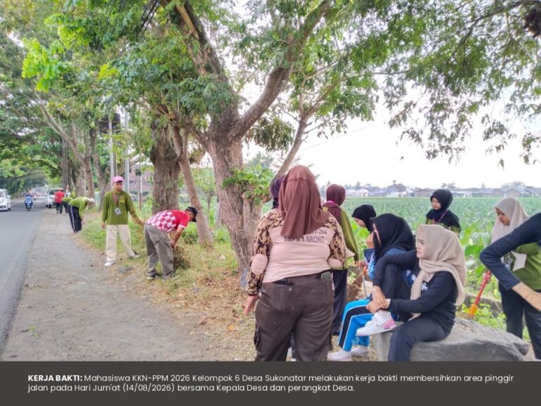 Kelompok 6 Desa Sukonatar Gelar Kerja Bakti Bersama Kepala Desa dan Perangkat Desa