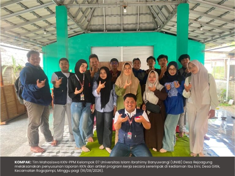 KKN-PPM UNIIB Kelompok 07 Desa Rejoagung Susun Laporan KKN dan Artikel Program Kerja Secara Serempak